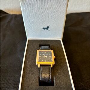 Larsson & Jennings Black and Rose Gold Tone Square Women’s Watch